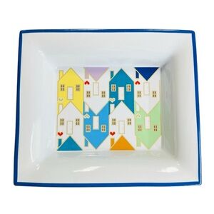 Pottery Barn Habitat For Humanity House Pattern Rectangular Decorative Dish